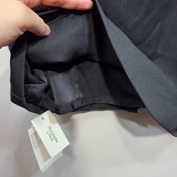 NWT Abercrombie and Fitch Clean Off The Shoulder Midi Dress in Black - Picture 8 of 13